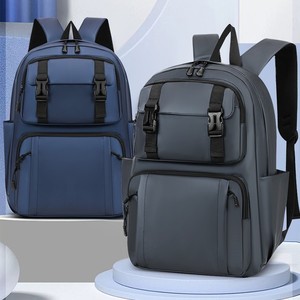 Men's <b>Backpack</b> <b>Large</b> Capacity Waterproof Laptop Bag For School And Travel Unisex Solid Color With Interior Zipper Pocket - Product Image 1
