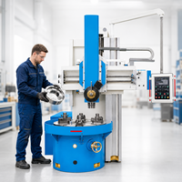 Tour CNC manuel industriel robuste à colonne unique de grand diamètre pour usinage des métaux, certifié CE ISO