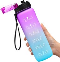 Gourde 32OZ, 500ML, 700ML, 900ML, sans BPA, écologique, bouteille, infuseur de fruits, pour le sport, marquage de l'heure