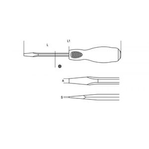 Destornilladores BETA - 012410066 con cabeza de acero para tornillos de cabeza ranurada (paquete múltiple)-DESTORNILLADORES EAN 8014230497938 - Product Image 3