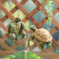 ROOGO Décorations Tortue Grimpante en Résine – Figurines Tortue Hugger Résistantes aux Intempéries pour Jardin et Maison – Statues Décoratives Suspendues