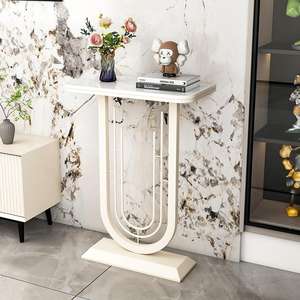 Table en dalle de pierre de luxe de style italien, support à fleurs sur pied pour le salon, décoration d'entrée, table de hall d'hôtel, couloir - Product Image 6