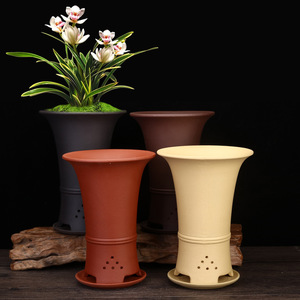 Grand pot <span class=keywords><strong>en</strong></span> argile violette Yixing <span class=keywords><strong>en</strong></span> forme de falaise, récipient de bureau spécial pour la décoration intérieure des Clivia et Cymbidium - Product Image 1