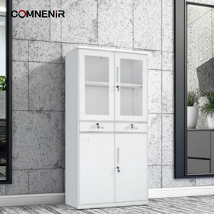Comnenir thiết kế hiện đại duy nhất đôi ngăn kéo bên khóa thép không gỉ chống cháy Tủ Hồ Sơ 2 ngăn kéo bên Tủ hồ sơ - Product Image 2