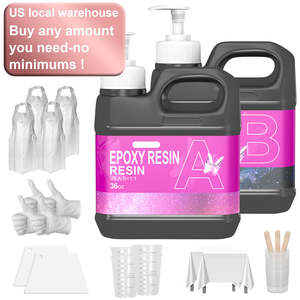 Kit de Resina Epoxi Cristal Transparente 1:1, 36 oz de Resina + 36 oz de Endurecedor, Nueva Fórmula Antiamarilleo, Fuerte y sin Burbujas para Manualidades con Resina - Product Image 1