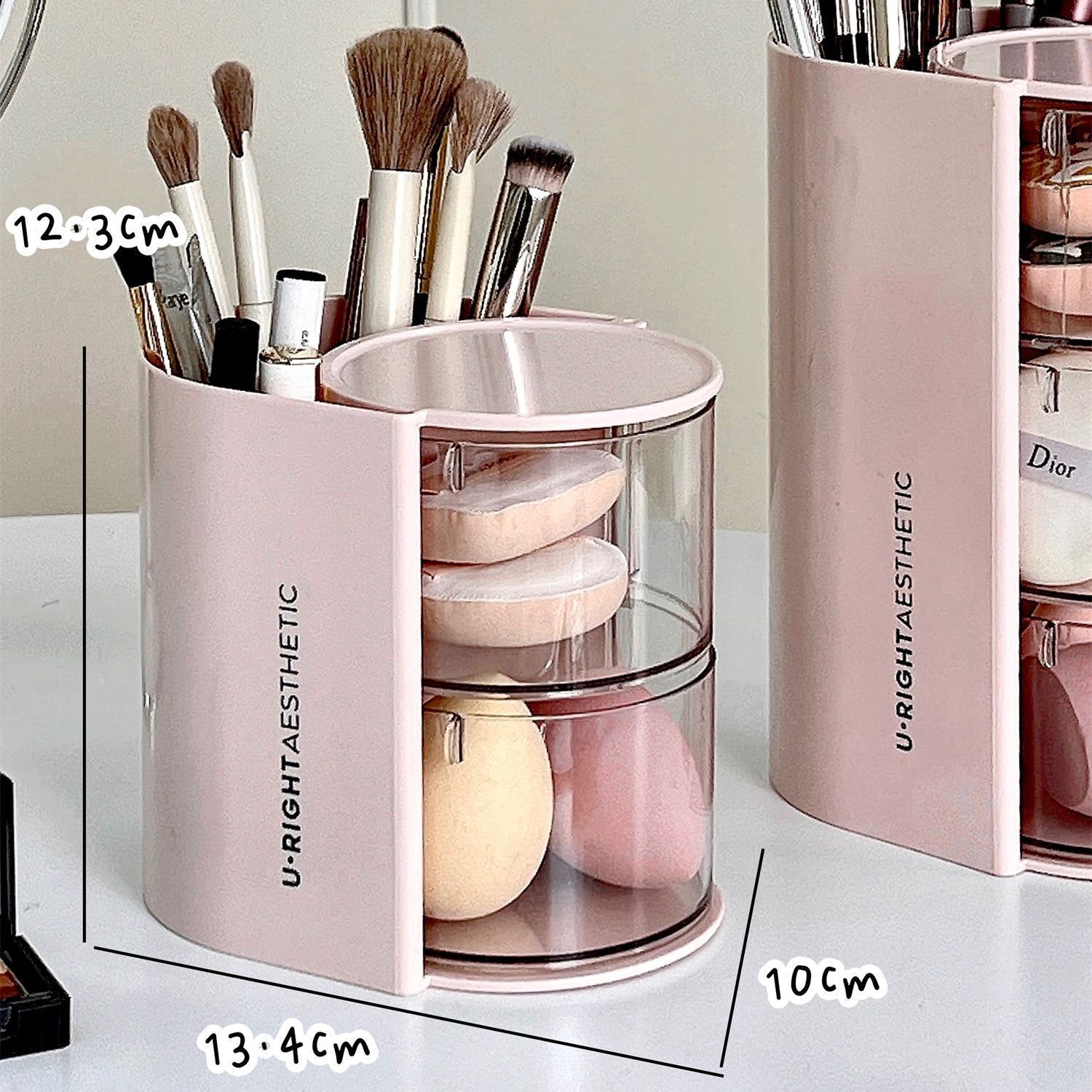 Integrated partition storage box * pink two-layer
