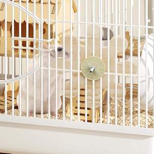 Juguetes de Madera para Hámsteres - Juguetes Giratorios para Mascotas con Disco Masticable Giratorio, un Juguete de Molino de Viento para Masticar - Product Image 4