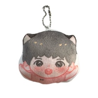 OEM Porte-clés oreiller anime personnalisé avec logo imprimé dessin animé PP coton breloques porte-clés en peluche impression par transfert de chaleur