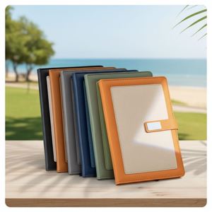 New Promotional Luxury Notebook Journal for Custom Business Diary Blue Pu Leather <b>Notepad</b> Corporate Gift Set With Pen - Product Image 3