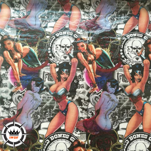 TSAUTOP Skull <strong>Pattern</strong> Liquid Image <strong>Hydrographic</strong> Film 100CM Width Water Printing Tranfering Film - Product Image 1