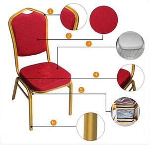 Silla de Evento de banquete apilable barata de metal de tela de alta calidad - Product Image 3