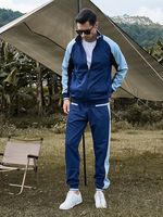 Automne deux pièces hommes sport loisirs ensemble 100% Polyester grande taille respirant à manches longues pull vêtements d'extérieur Style formel