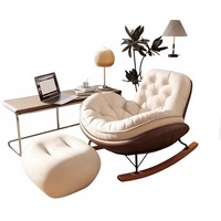 Fauteuil à bascule en métal Penguin, fauteuil inclinable individuel pour balcon, usage domestique, sieste, détente, forme coquille d'œuf, pour salon et chambre