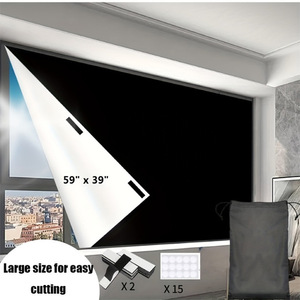 Blackout <b>Curtains</b> 59 X 39 Inches Self Adhesive Wall Mount Full <b>Light</b> Shading Decoration Thick Opaque Type - Product Image 1
