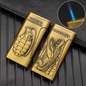 Encendedor de chorro directo de doble fuego de diseño moderno, ventana de Gas Visual de Metal y a prueba de viento para regalos de negocios, venta al por mayor - Product Image 1