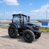 Tracteur agricole puissant 100 CV 4x4 avec cabine climatisée, moteur diesel haute performance, système hydraulique robuste et capacité de levage élevée