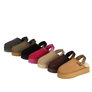 Botas de Nieve de Moda de Cuero Semisueño de Alta Calidad al por Mayor, Pantuflas Gruesas con Doble Uso y Suela Gruesa para Invierno, Otoño y Verano - Product Image 1