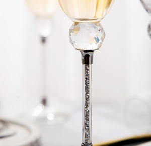 Raymond <strong>Wholesale</strong> Diamond Confetti Crystal <strong>Champagne</strong> Glass <strong>Flute</strong> for Wedding Table Decoration - Product Image 5