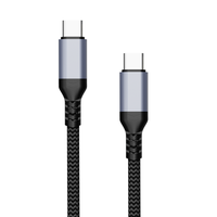 Kabel USB C ke USB C 100W dengan Jalinan Nilon, Pengisian Cepat PD, Transfer Data 480Mbps, Kabel Pengisian Daya Tipe C dari Paduan Aluminium yang Tahan Lama