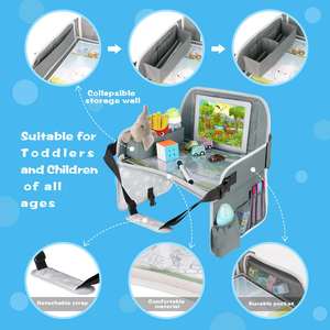 Échantillon gratuit Meilleur prix Plateau de siège auto pour enfants et tout-petits avec sangle d'épaule, Table de siège auto pour enfants, Plateau de voyage pour enfants, Noir - Product Image 4