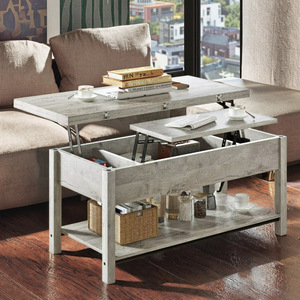 Mesa de centro moderna minimalista de madera con altura ajustable, mesa multifuncional para espacios pequeños. - Product Image 1