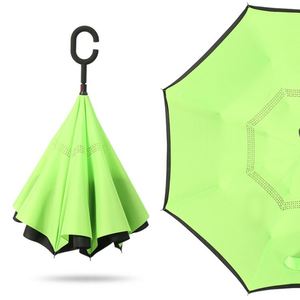 Wholesale Custom Logo Printed Double Fabric <b>Windproof</b> C Shape Handle Upside Down Inverted Reverse Rain <b>Umbrella</b> for Sale - Product Image 5