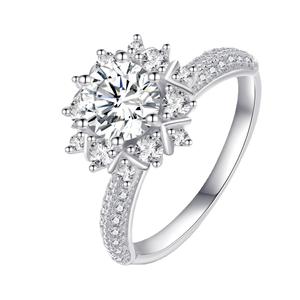 Bague de promesse en moissanite pour <span class=keywords><strong>femme</strong></span>, argent sterling 925, bijoux imperméables, bague de fiançailles en moissanite 1 carat - Product Image 1