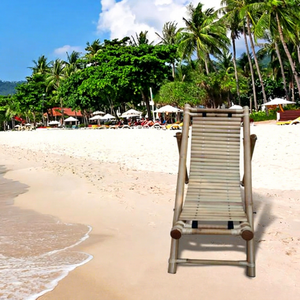 Silla de Playa Plegable de Bambú Tommy Bahama, Moderna, Cómoda y Altamente Resistente, para Jardín, Parque y Uso en Exteriores, Venta al Por Mayor - Product Image 1