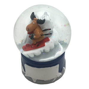 Nouveauté : Boules de Noël en verre scintillantes avec animaux (ours, cerf) et globes à neige, 65 mm, 80 mm, 10 mm - Product Image 3
