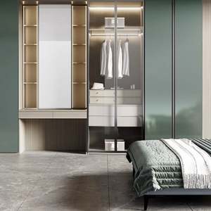 Ensemble de meubles de chambre à coucher en bois de luxe, taille king, réglable, avec design moderne, armoire et cadre de lit assortis, armoire personnalisable - Product Image 5