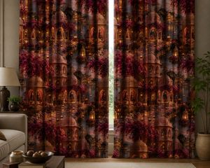 Indian Architectural <b>Curtain</b> Velvet Or Blackout Art Nouveau <b>Window</b> Each Panel Luxury Decorative Drapes for Living Room Bedroom - Product Image 4