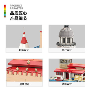 Wange 5229 Ensemble de modèles d'architecture de tours côtières du Moyen-Orient Méditerranéen 910 pièces pour adultes En stock - Product Image 3