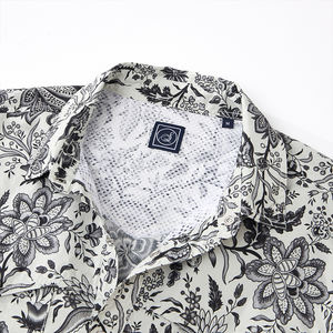 Chemises d'automne à manches courtes, col rabattu, simple boutonnage, en popeline 100% coton, imprimées numériquement, écologiques et personnalisées de qualité supérieure - Product Image 1