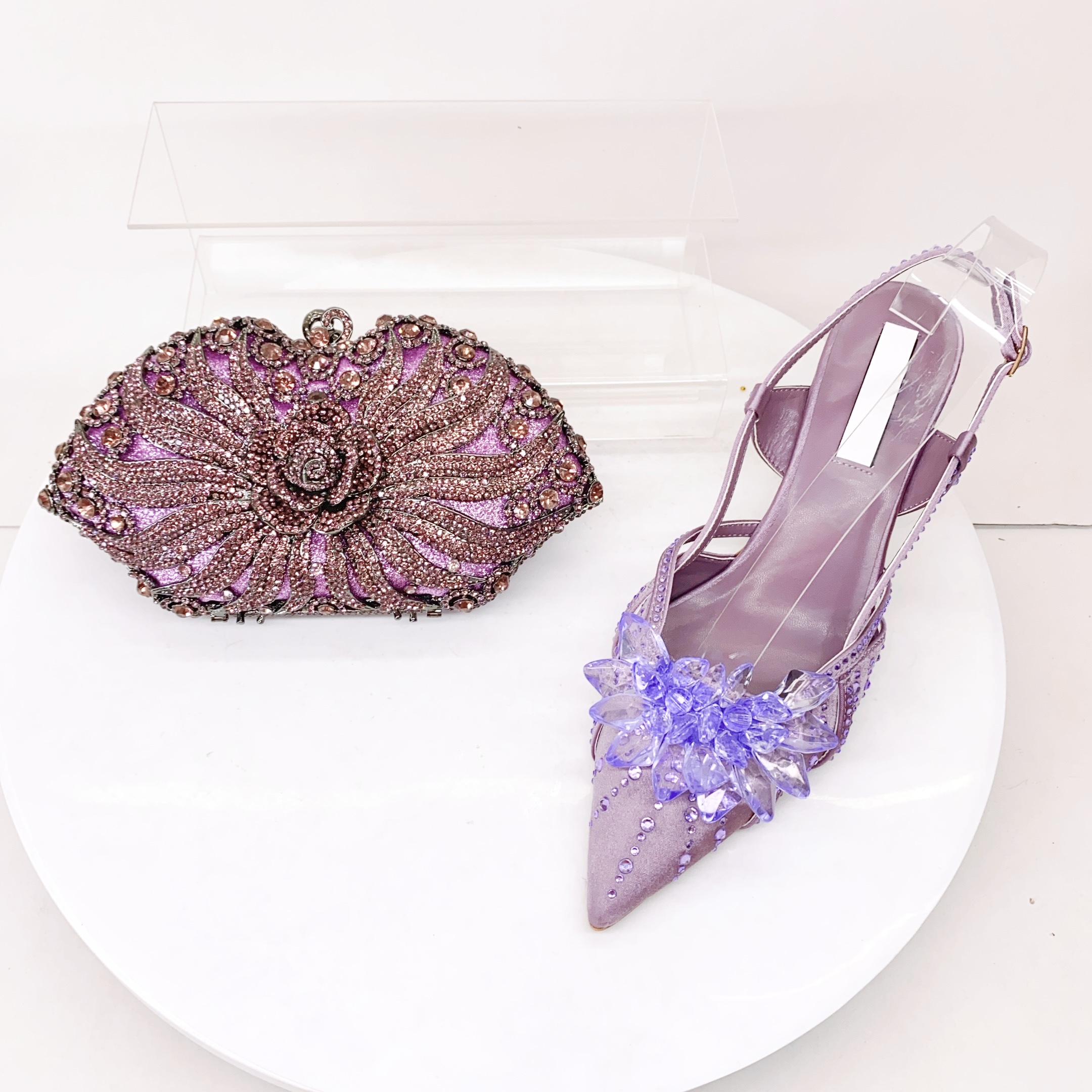 bridal shoe and bag set