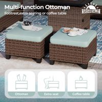 Canapé modulaire en rotin pour patio extérieur avec table basse Canapé de jardin Mobilier d'extérieur Canapé-lit moderne imperméable