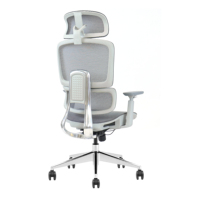 Nouvelle chaise de bureau de direction ergonomique contemporaine de luxe blanche, série ST8, fonctionnalités réglables, cadre en aluminium, matériau en maille