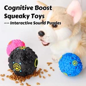 Quchonpet NOUVEAU Distributeur de friandises pour chien anti-morsure à alimentation lente, balle interactive couineuse, jouet à mâcher durable en TPR pour animaux de compagnie, jouet de puzzle pour animaux - Product Image 4