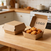 Caja de Cartón para Alimentos Personalizada, Desechable, para Alitas de Pollo, Hamburguesas y Papas Fritas, con Recubrimiento UV, Reciclable y Autoarmable