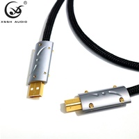 Câbles Audio et vidéo XSSH HiFi 4 Core OFC plaqué argent 3.0 Type A à B câble de données USB rétractable robuste pour DAC