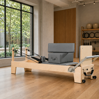 Reformer Pilates commercial en érable à rail complet fluide portable réglable pour studio domicile et entraînement corporel