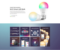 Lampe LED intelligente WiFi Sonoff 9W E26, à intensité variable, contrôlée par la voix Alexa, compatible avec Google Home, application Ewelink, compatible avec Alice Smart Home