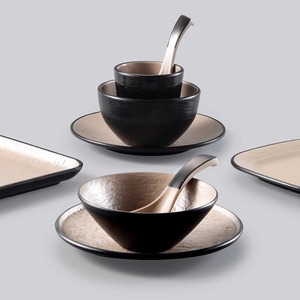 A5 <b>Melamine</b> Japanese Hot Pot Restaurant Tableware Set (4 Pieces) - Imitation Porcelain Bowls, Dishes, Cups, and Spoons - - Product Image 3