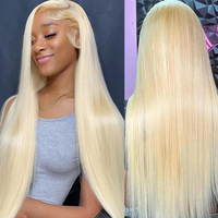 613 Transparent HD dentelle perruque Blonde droite 200 densité brut indien cheveux humains 13x6 360 pour dentelle frontale perruque pour les femmes