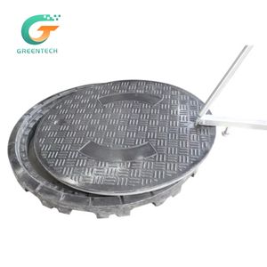 그린테크 600mm 직경 맨홀 커버 콘크리트 장식 시멘트 트럭 오픈 맨홀 커버 - Product Image 2