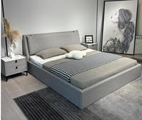 Lit en tissu sur mesure haut de gamme, mobilier de chambre à coucher, villa de luxe, lit king size, mobilier de chambre minimaliste pour hôtel