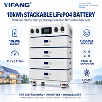 Système de stockage d'énergie domestique hybride CAN 10 kWh LiFePO4, batterie lithium solaire 48V/51.2V, empilable, 212 Ah