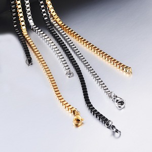 Collier en acier inoxydable plaqué <span class=keywords><strong>or</strong></span> 18 carats 316L inaltérable, chaîne maille forçat vintage, accessoires DIY, bijoux tendance, cadeau, vente en gros - Product Image 3