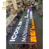 Signalisation LED extérieure étanche gravée au laser pour mur, enseigne 3D géante en plastique acrylique lumineuse réservée aux lettres
