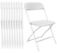 Vente en gros Chaise pliante blanche portable en plastique HDPE pour l'extérieur, l'intérieur, le restaurant et le bureau