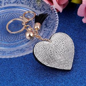 New Design Bohemian Heart Keychain Leather Tassel Gold <b>Key</b> Holder Metal Crystal <b>Key</b> <b>Chain</b> Keyring Charm Bag Auto Pendants - Product Image 3